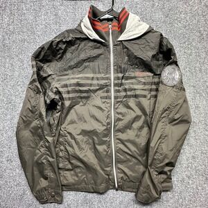 Desigual Mens Wild Safari Windbreaker Jacket Olive Green‎ Striped Hooded XL